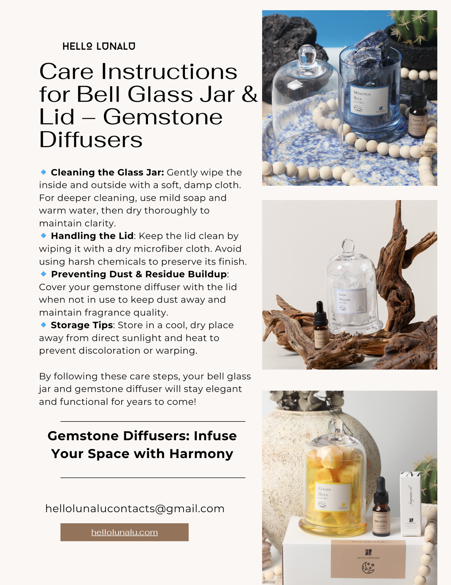 Snow Whisper Gemstone Diffuser - Hello LunaLu