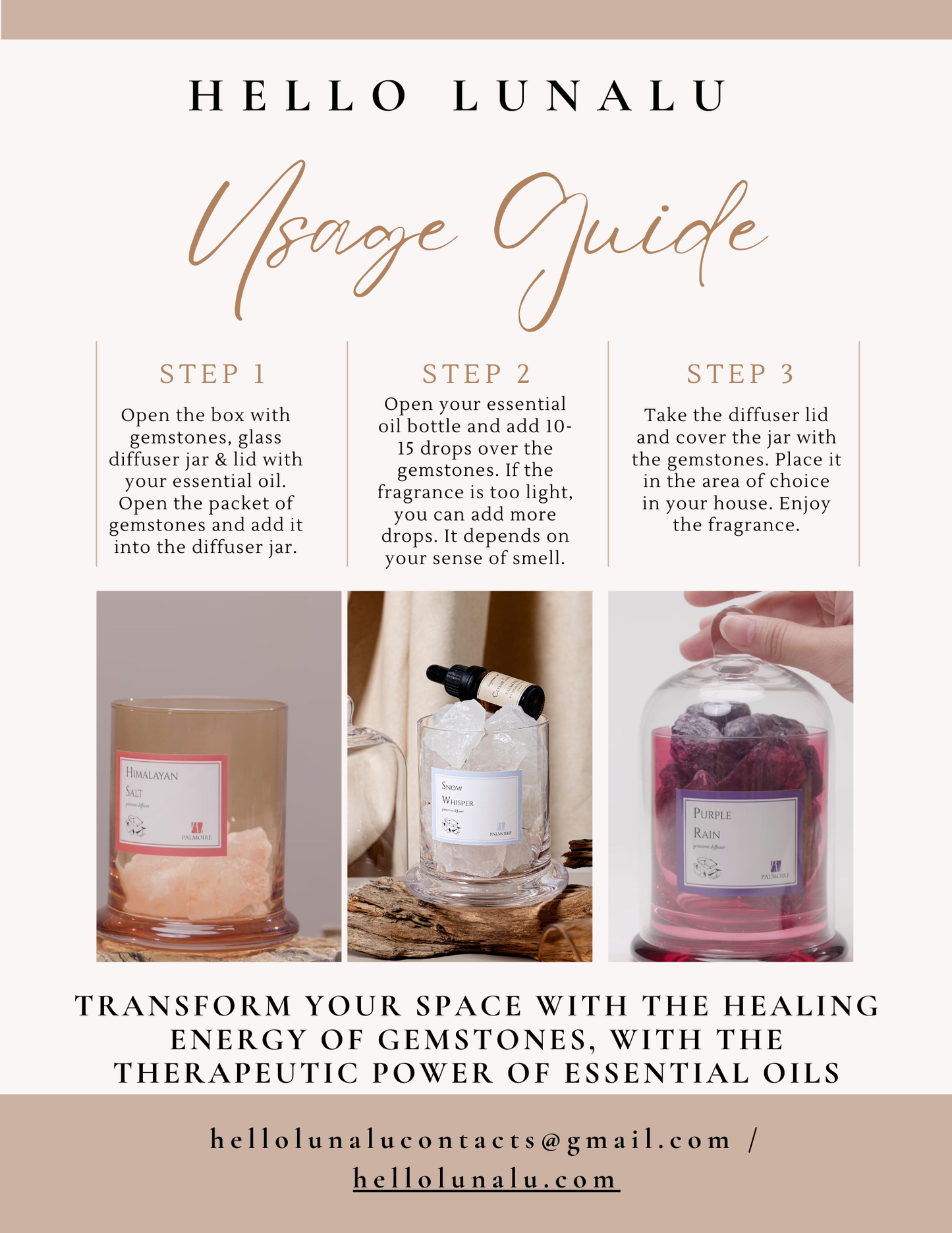 Snow Whisper Gemstone Diffuser - Hello LunaLu